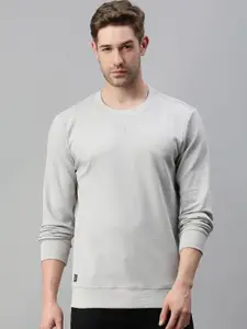 SHOWOFF Men Grey Solid Round Neck  Sweatshirt