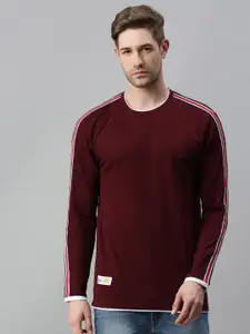 SHOWOFF Men Maroon Cotton Sweatshirt