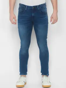 SPYKAR Men Blue Skinny Fit Low-Rise Heavy Fade Pure Cotton Jeans