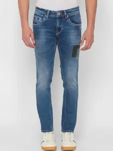 SPYKAR Men Blue Skinny Fit Low-Rise Heavy Fade Jeans