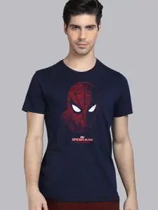 Free Authority Men Blue Spider-Man Cotton Printed T-shirt