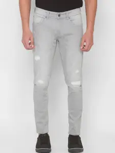 SPYKAR Men Grey Slim Fit Highly Distressed Heavy Fade Stretchable Jeans