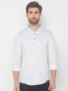 SPYKAR Men White Slim Fit Casual Shirt