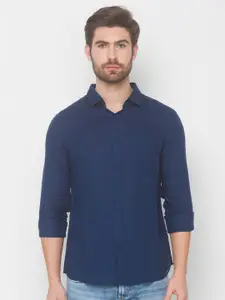 SPYKAR Men Blue Casual Shirt