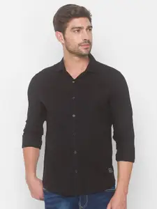 SPYKAR Men Black Casual Shirt