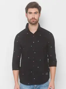 SPYKAR Men Black Printed Casual Shirt
