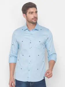 SPYKAR Men Blue Slim Fit Printed Casual Shirt