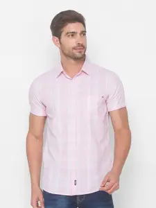 SPYKAR Men Pink Checked Casual Shirt