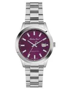 Mathey-Tissot Women Purple Dial & Silver-Toned Stainless Steel Analogue Watch D451PU