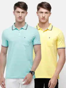Classic Polo Men Pack Of 2 Polo Collar Slim Fit Pure Cotton T-shirt