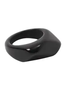FOREVER 21 Black Solid Resin Finger Ring