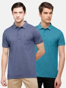 Classic Polo Men Pack Of 2 Polo Collar Pockets Slim Fit T-shirt