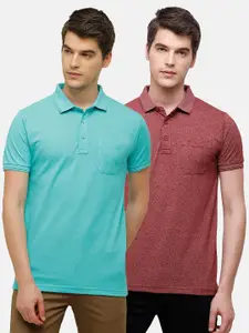 Classic Polo Men Pack of 2 Polo Collar Pockets Slim Fit T-shirt
