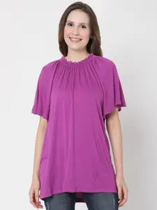 Vero Moda Purple Extended Sleeves Longline Top