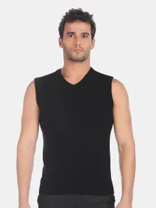 Arrow Sport Men Black Sweater Vest
