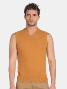 Arrow Sport Men Mustard Sweater Vest