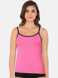 Amante Women Pink Solid Pure Cotton Camisole