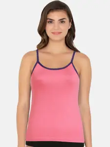 Amante Women Pink Solid Pure Cotton Camisole