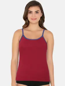 Amante Women Red Solid Pure Cotton Camisole