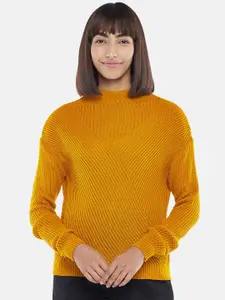 Honey by Pantaloons Women Mustard Striped Pullover