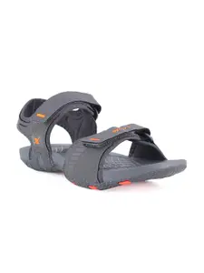 Sparx Men Grey & Orange Sports Sandals