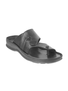 Mochi Mochi Men Black Leather Comfort Sandals