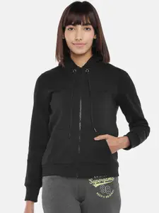 Ajile by Pantaloons Women Black Hooded Sweatshirt