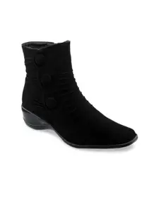 SHUZ TOUCH Black Block Heeled Boots
