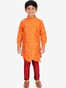 Pro-Ethic STYLE DEVELOPER Boys Orange Embroidered Kurta with Pyjamas