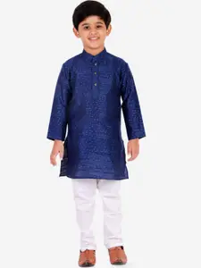 Pro-Ethic STYLE DEVELOPER Boys Blue Printed Kurta with Pyjamas