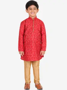 Pro-Ethic STYLE DEVELOPER Boys Maroon Kurti with Pyjamas