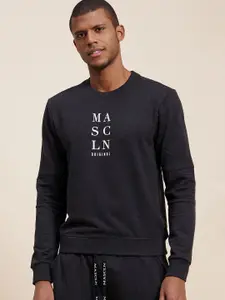 MASCLN SASSAFRAS Men Grey Printed Sweatshirt