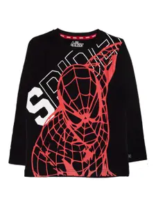 KINSEY Boys Black & Red Spider-Man Printed Bio Finish T-shirt