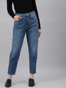 Marks & Spencer Women Blue Slim Fit High-Rise Light Fade Jeans