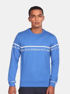 Arrow Sport Men Blue Printed Sweatshirt