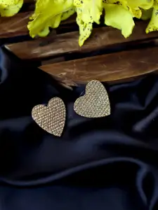 Bellofox Gold-Toned Heart Shaped Studs Earrings