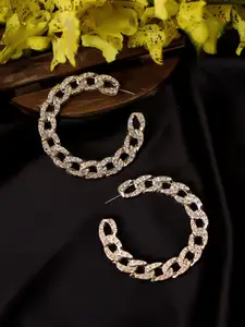 Bellofox Gold-Toned Contemporary Hoop Earrings
