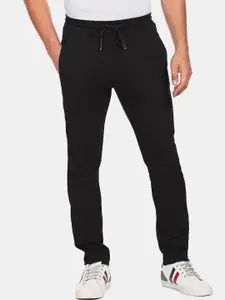 Arrow Sport Men Black Solid Straight-Fit Track Pants
