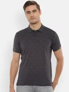 Louis Philippe Sport Men Grey Polo Collar Slim Fit T-shirt