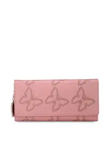 Butterflies Women Pink Cut-Work Wallet