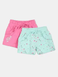 Donuts Girls Pack Of 2 Assorted Floral Printed Shorts