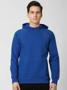 Peter England Casuals Men Blue Hooded Sweatshirt