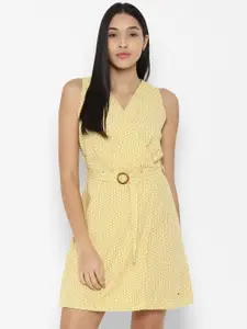 Allen Solly Woman Yellow Linen Dress