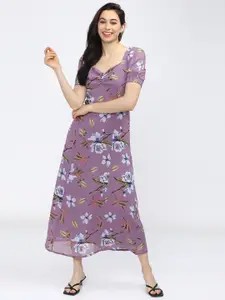 Tokyo Talkies Purple Floral Maxi Midi Dress