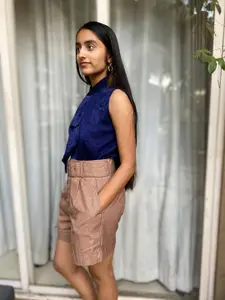 Tokyo Talkies Women Pink Checked Shorts