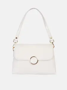 Bagsy Malone White Textured PU Structured Satchel