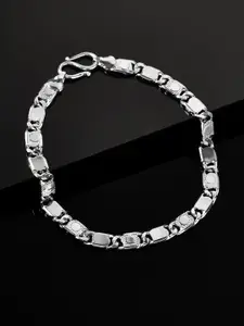 The Roadster Lifestyle Co Men Silver-Plated Link Bracelet