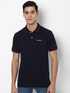 Allen Solly Men Navy Blue Cotton Polo Collar T-shirt
