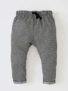 DeFacto Boys Black & White Houndstooth Pattern Track Pants