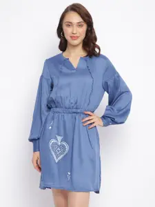 am ma Women Blue A-Line Dress